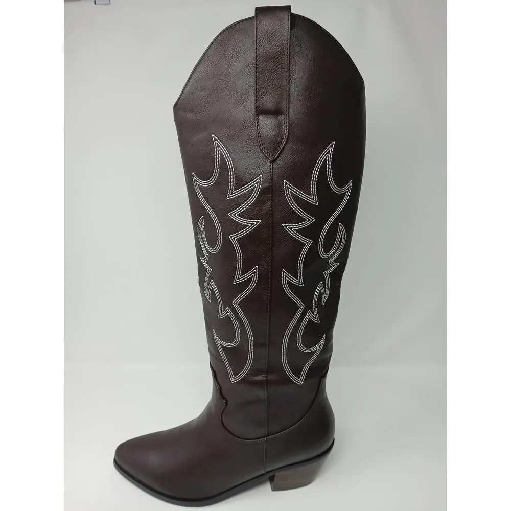 Billini Urson Dark Brown Western Cowboy Boots Women Size US 7 New With Box B992